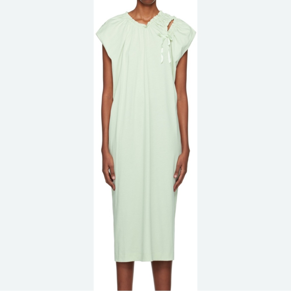 Simone Rocha Mint Green Bite Shoulder Dress